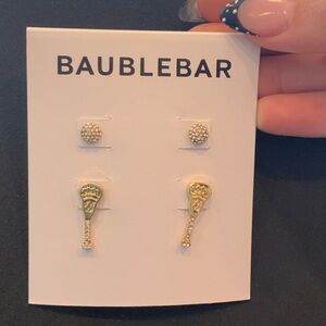 BaubleBar Gold and Silver Lacrosse Earrings